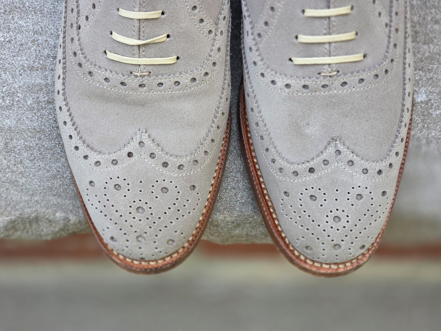 J.FitzPatrick - Full Brogue Oxford - Sande Suede - Women's Size US 5.5