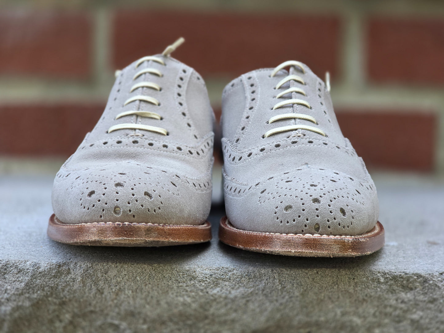 J.FitzPatrick - Full Brogue Oxford - Sande Suede - Women's Size US 5.5