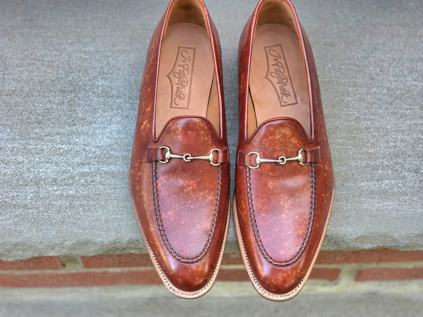 J.FitzPatrick - Bit Loafers - Gold Marble Patina - US 8