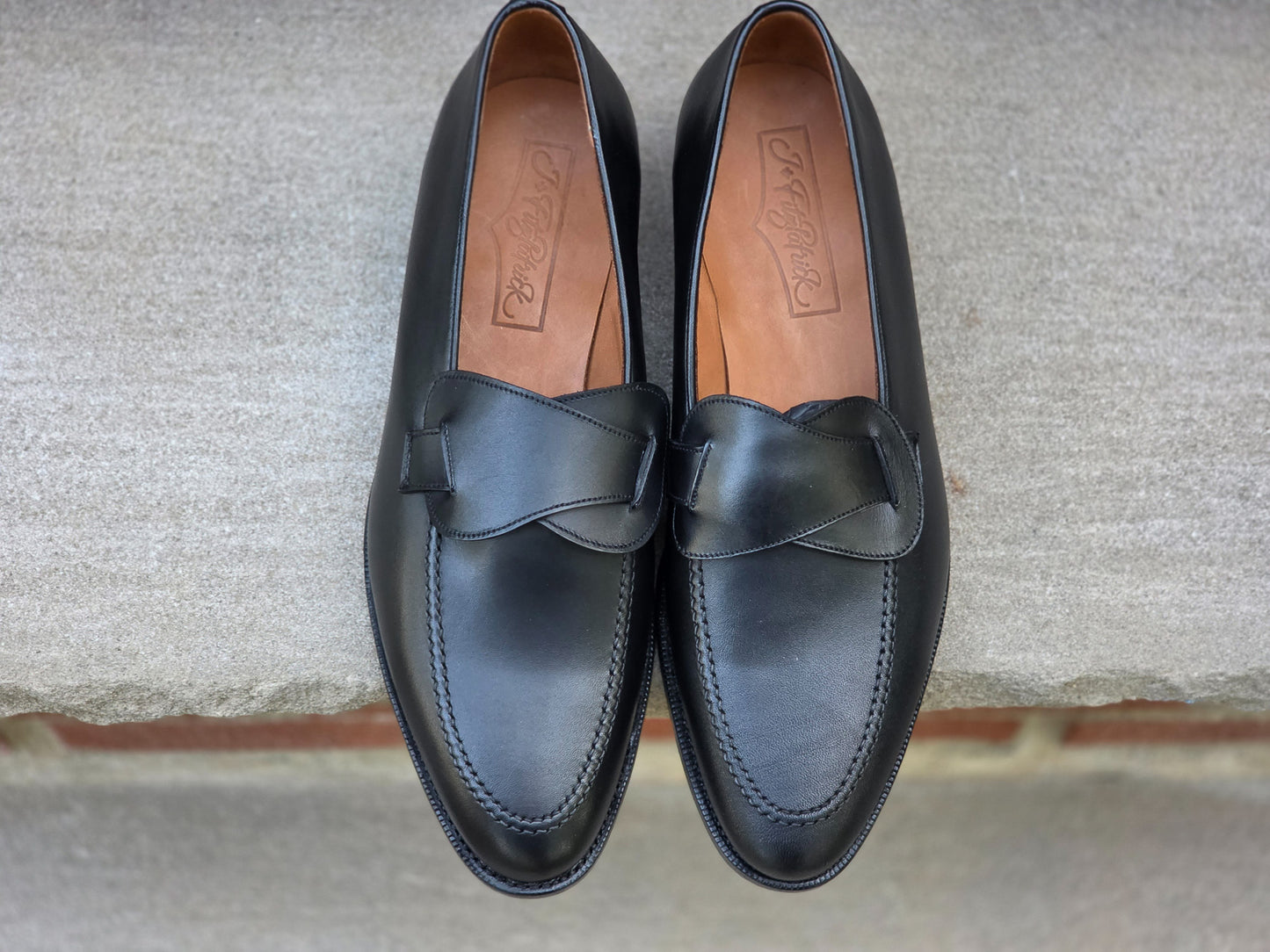 J.FitzPatrick - Butterfly Loafers - Black Calf (Second) - US 9