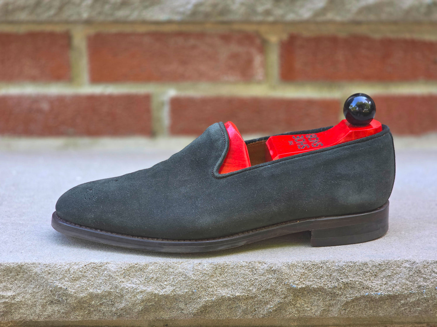 J.FitzPatrick - Whole Cut Loafers - Green Suede - US 8