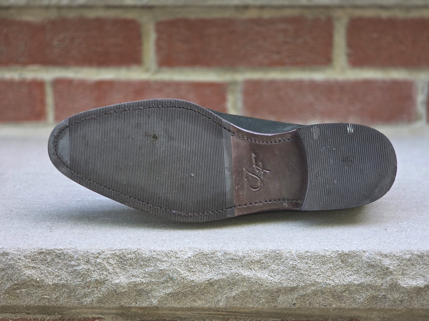 J.FitzPatrick - Whole Cut Loafers - Green Suede - US 8