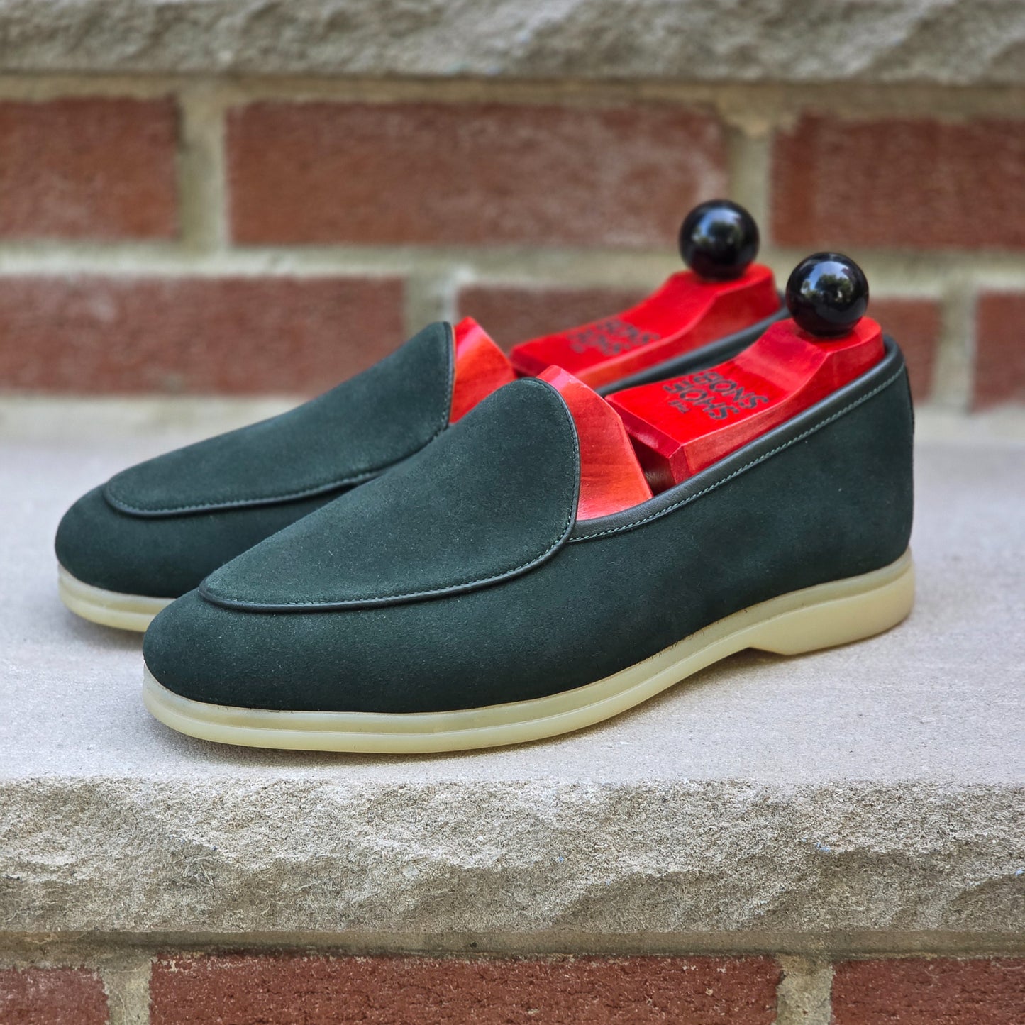 Blkbrd - Soft Sole Belgian Loafer - Green Suede - US 7