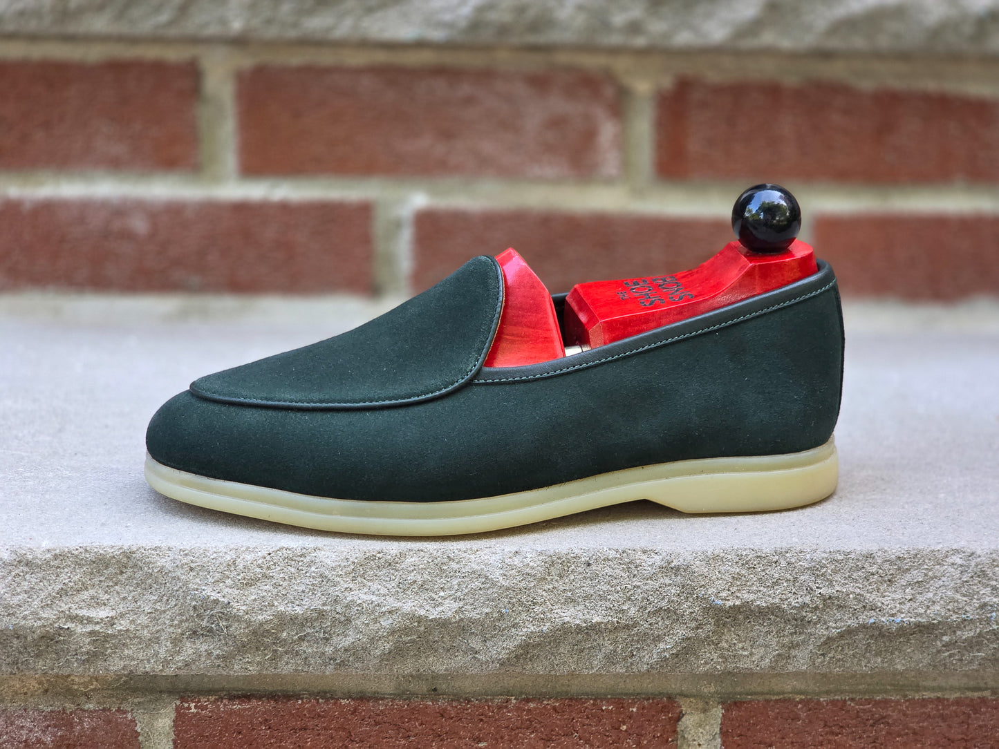 Blkbrd - Soft Sole Belgian Loafer - Green Suede - US 7