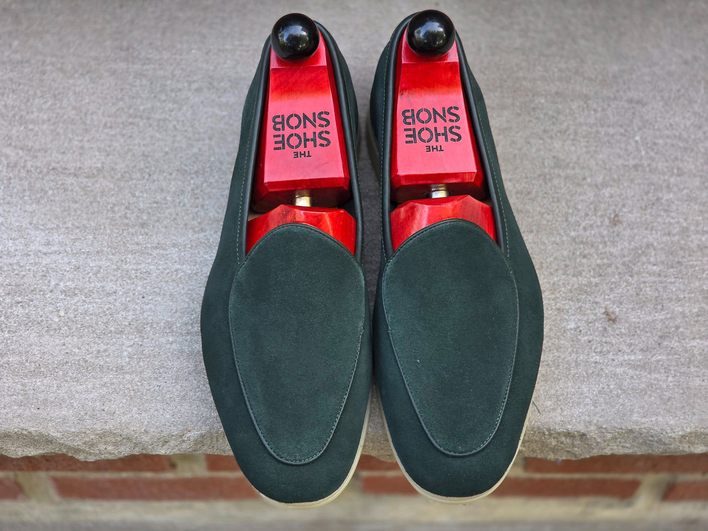 Blkbrd - Soft Sole Belgian Loafer - Green Suede - US 7