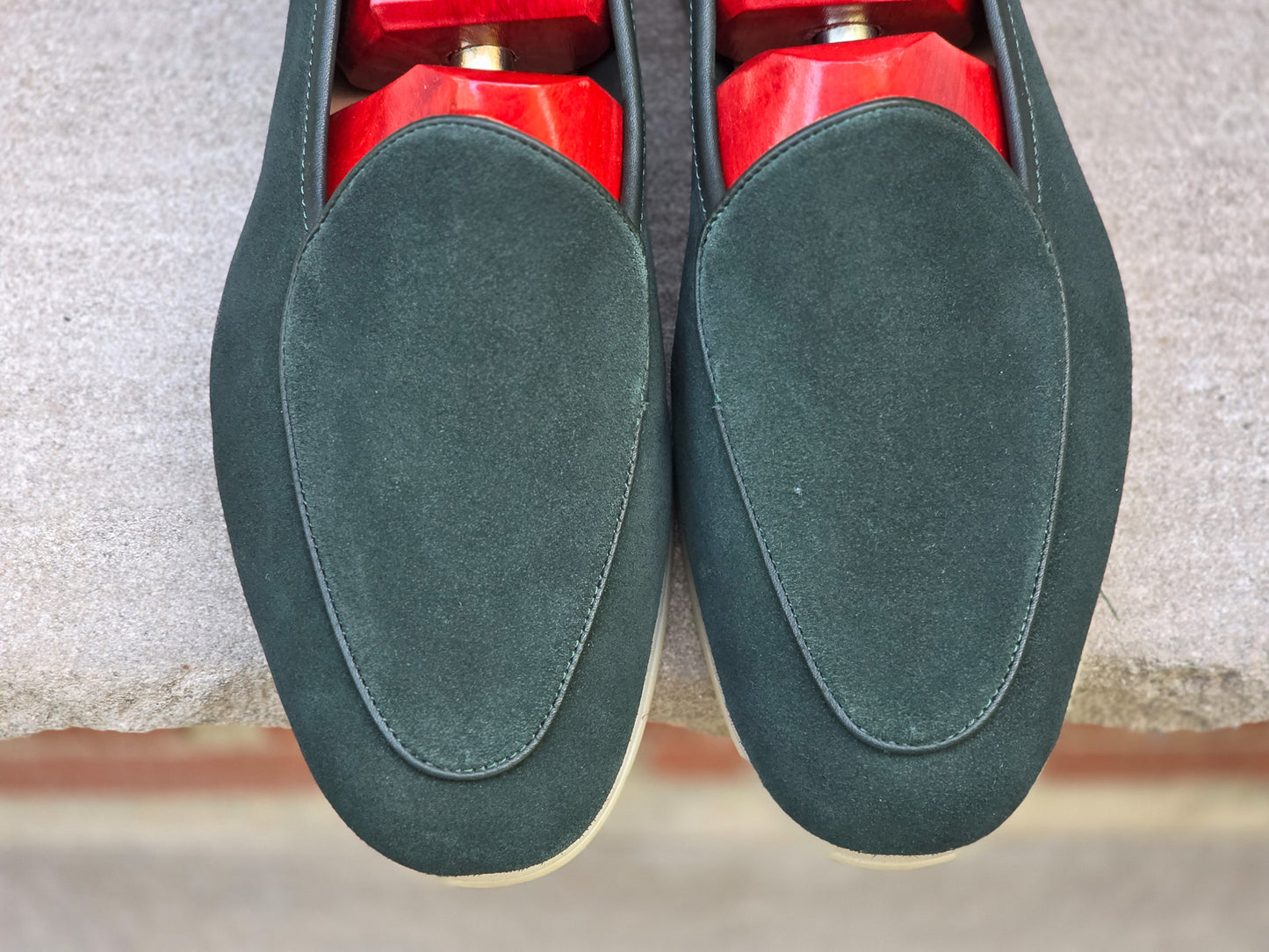 Blkbrd - Soft Sole Belgian Loafer - Green Suede - US 7