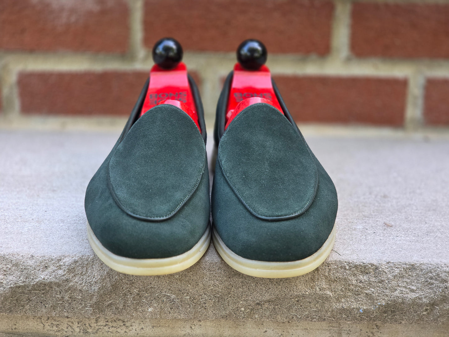 Blkbrd - Soft Sole Belgian Loafer - Green Suede - US 7