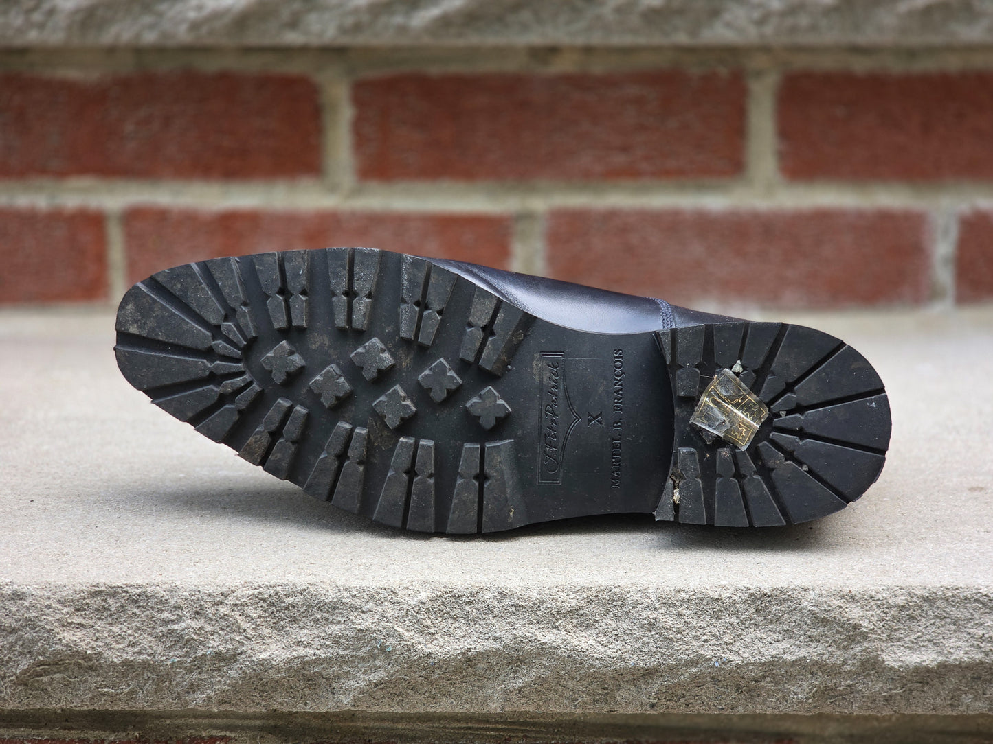 J.FitzPatrick - Single Monk Strap - Navy Museum Calf - US 7.5
