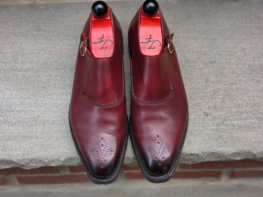 J.FitzPatrick - Single Monk Strap - Burgundy Calf - US 7.5