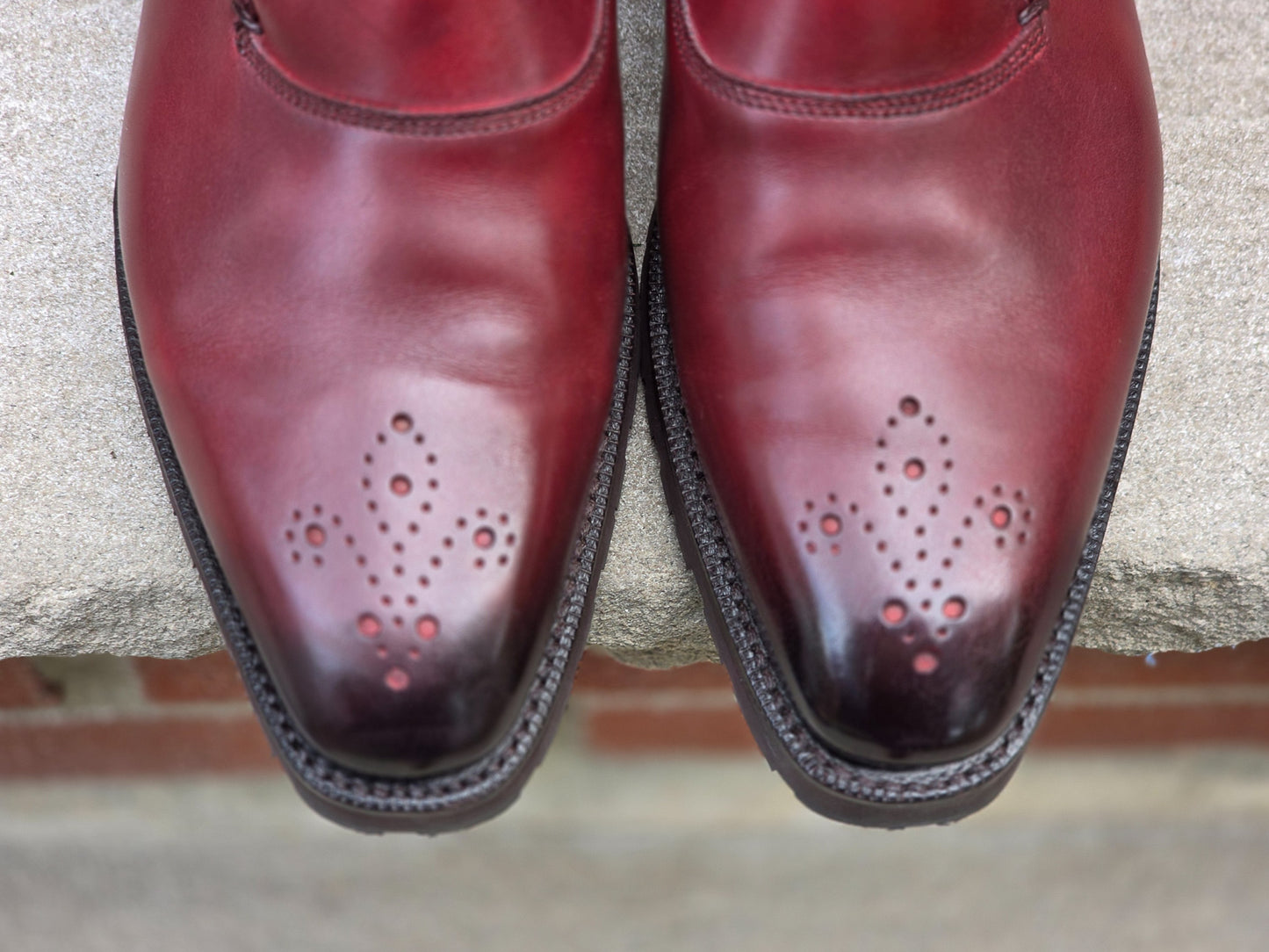 J.FitzPatrick - Single Monk Strap - Burgundy Calf - US 7.5