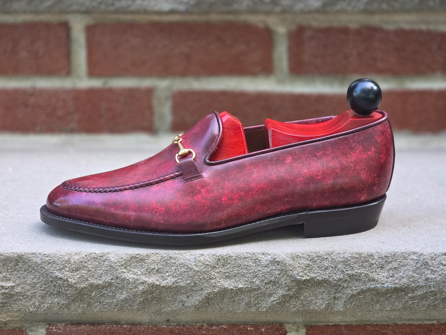 J.FitzPatrick - Bit Loafers - Burgundy Marble Patina - US 8