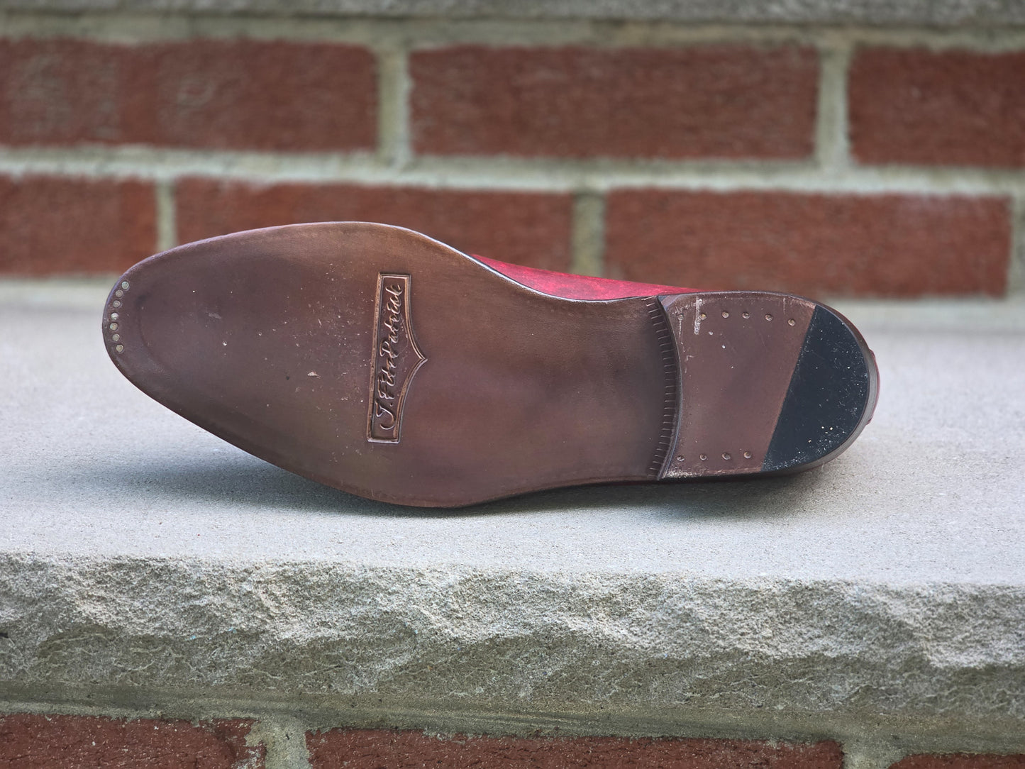 J.FitzPatrick - Bit Loafers - Burgundy Marble Patina - US 8