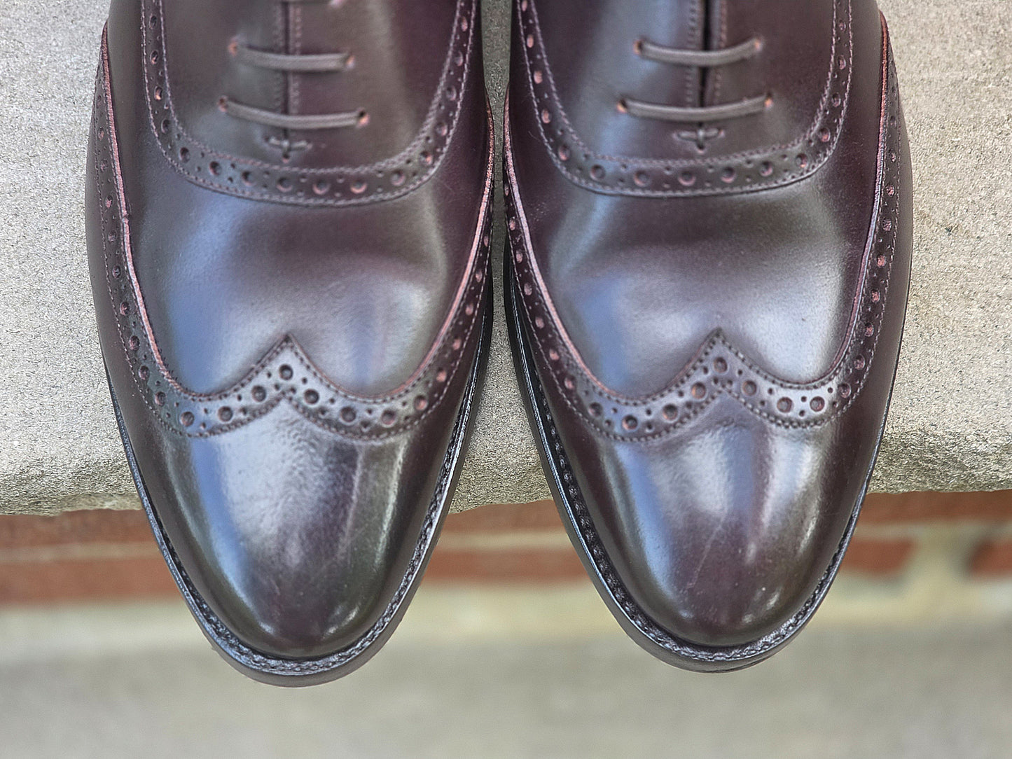 J.FitzPatrick - Wingtip Saddle Oxford - Cordovan - US 7.5