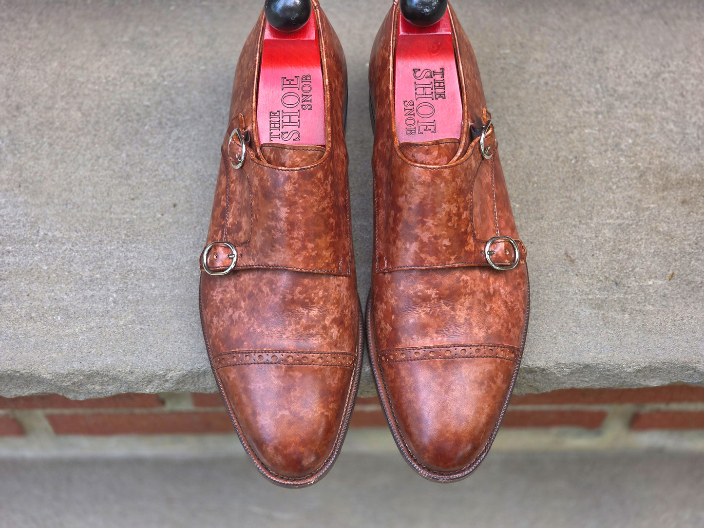J.FitzPatrick - Double Monk Strap - Gold Marble Patina - US 7.5