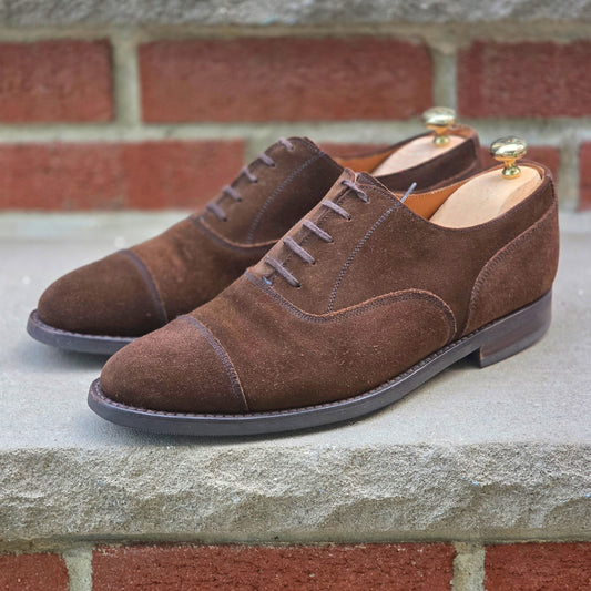 J.FitzPatrick - Cap Toe Oxford - Dark Brown Suede - US 7.5