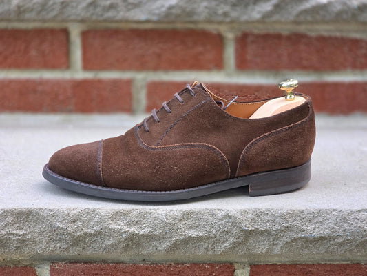 J.FitzPatrick - Cap Toe Oxford - Dark Brown Suede - US 7.5