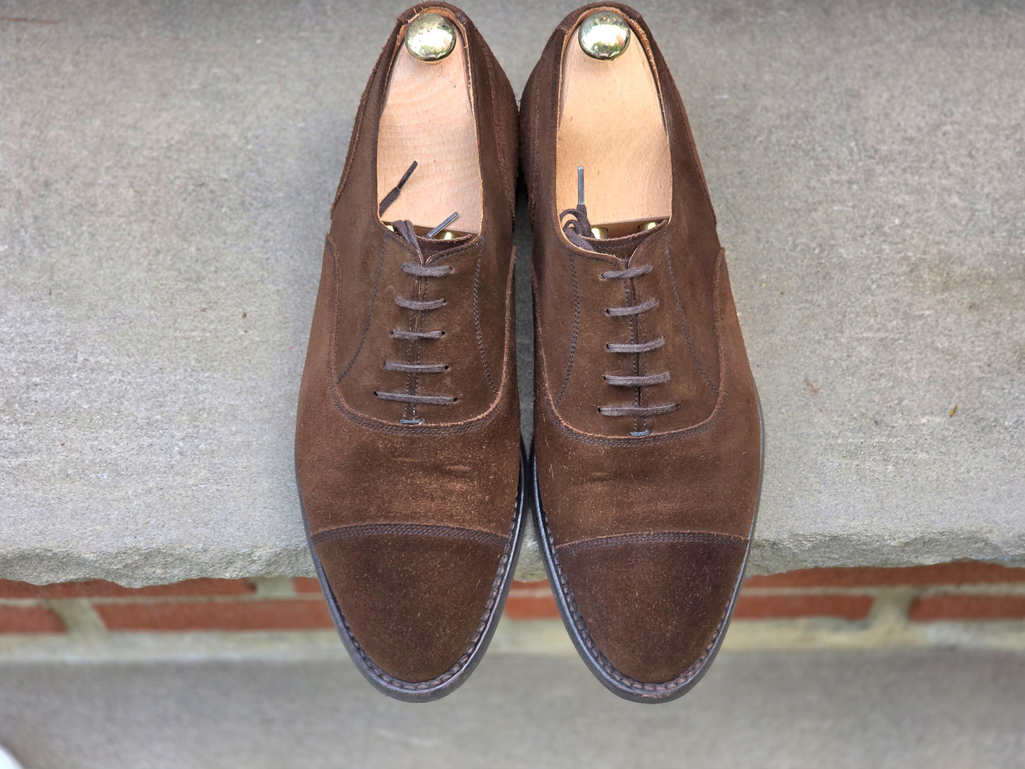 J.FitzPatrick - Cap Toe Oxford - Dark Brown Suede - US 7.5