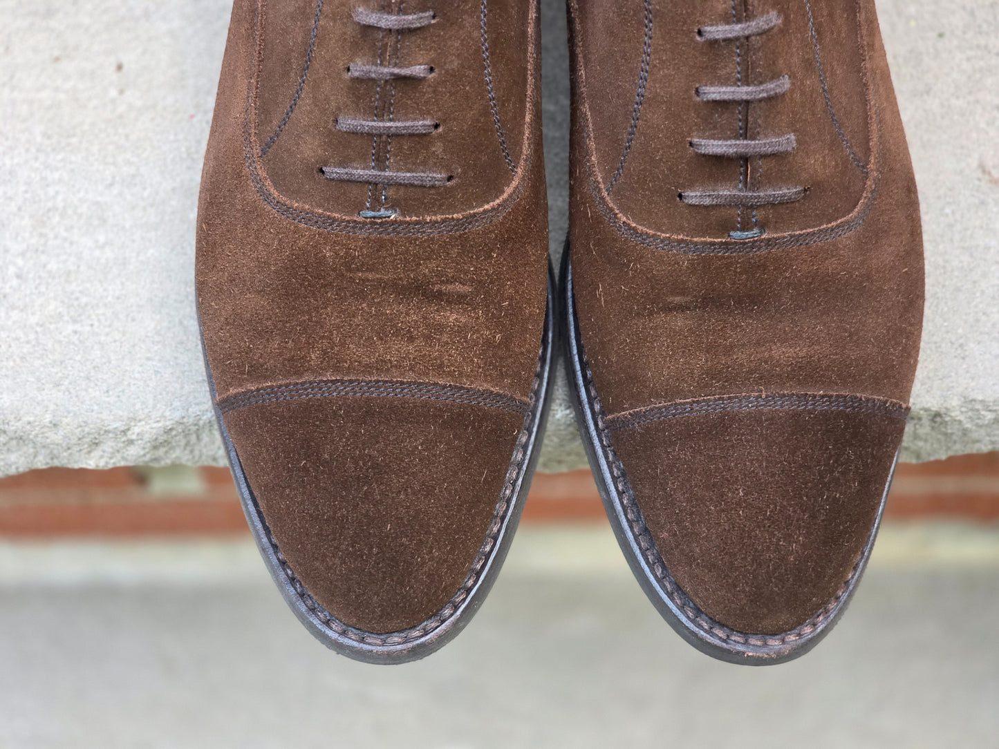J.FitzPatrick - Cap Toe Oxford - Dark Brown Suede - US 7.5