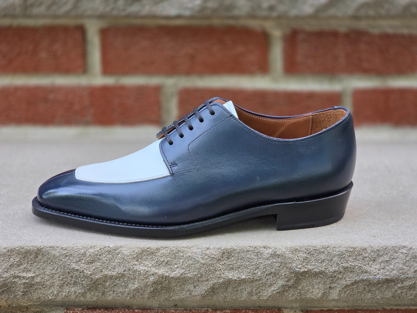 J.FitzPatrick - Apron Derby - Midnight/White Calf - US 7.5