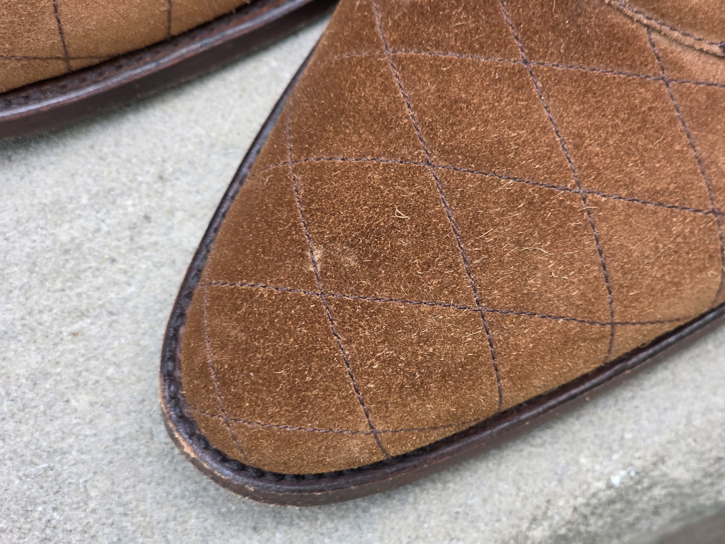 J.FitzPatrick - Quilted Adelaide Oxford - Snuff Suede - US 7.5