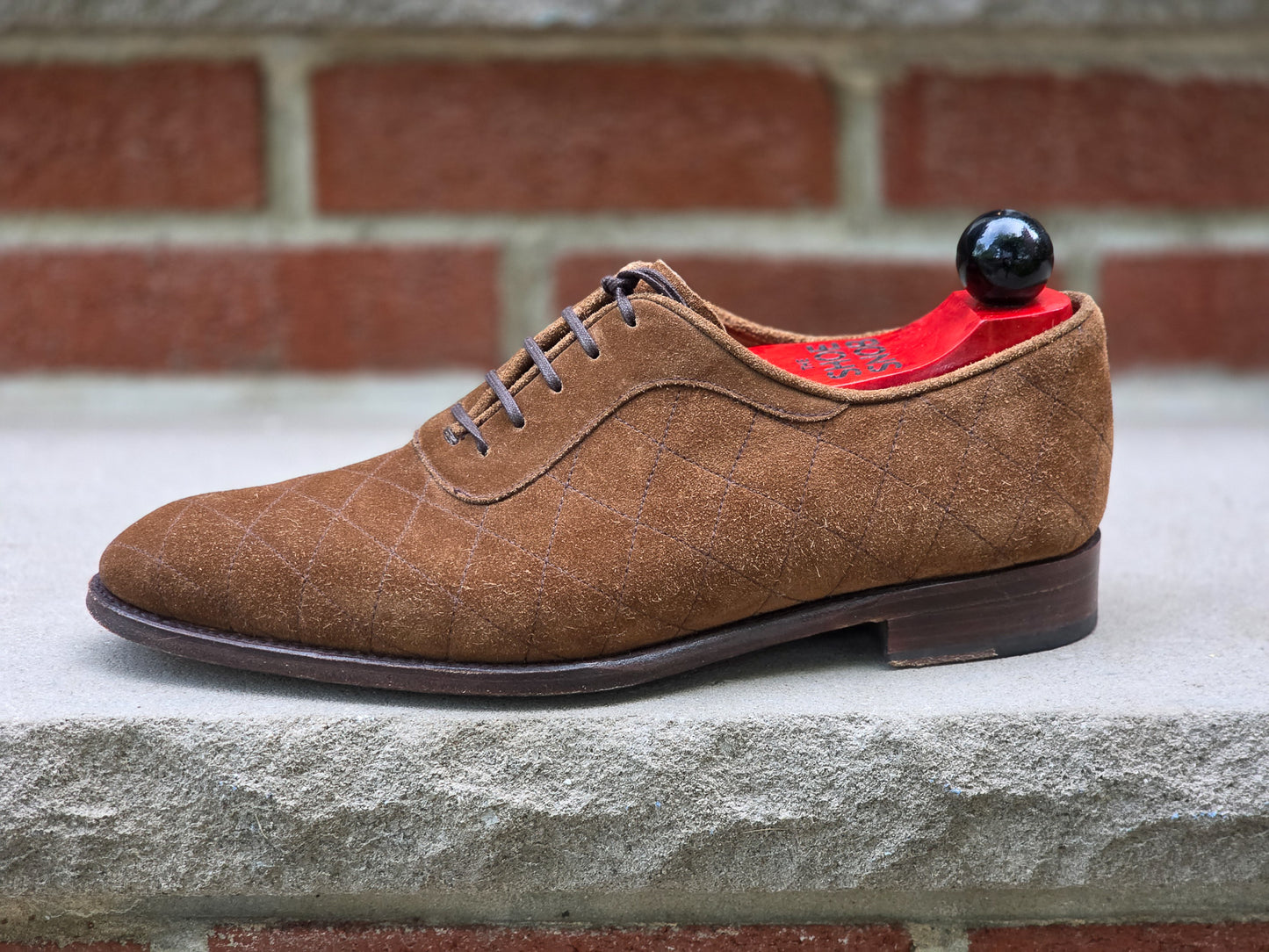 J.FitzPatrick - Quilted Adelaide Oxford - Snuff Suede - US 7.5