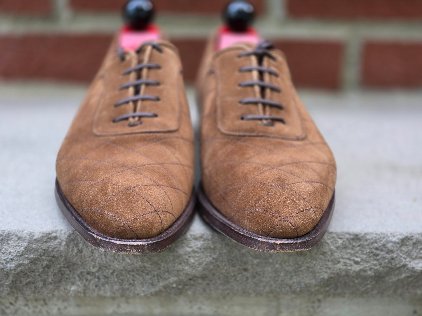 J.FitzPatrick - Quilted Adelaide Oxford - Snuff Suede - US 7.5