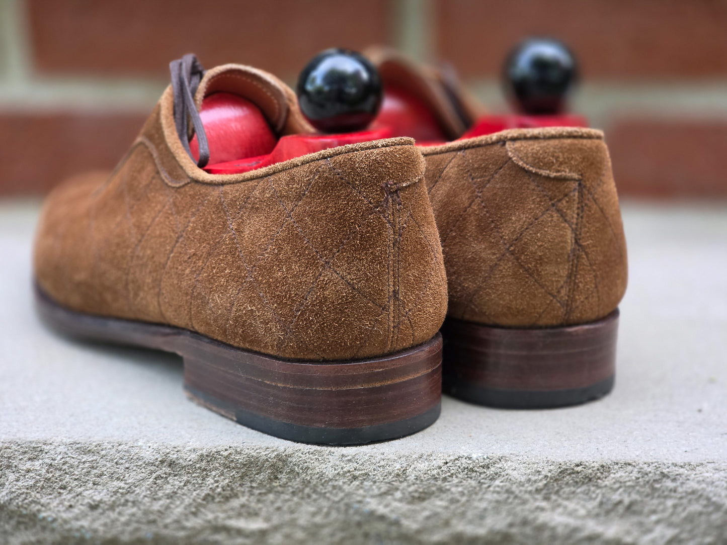 J.FitzPatrick - Quilted Adelaide Oxford - Snuff Suede - US 7.5