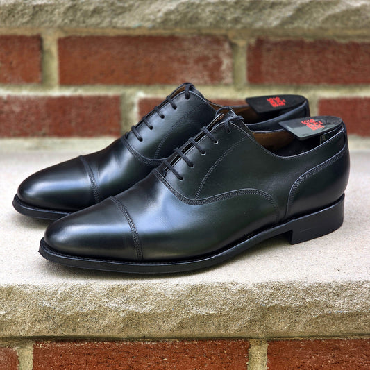 J.FitzPatrick - Cap Toe Oxford - Black Calf - Multiple Sizes
