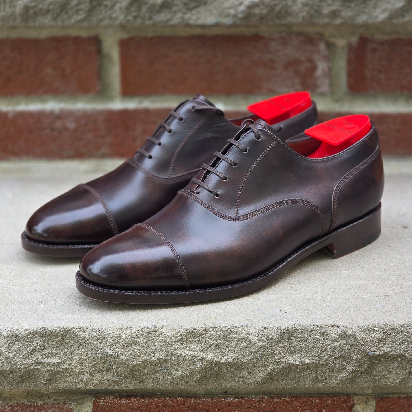 J.FitzPatrick - Cap Toe Oxford - Dark Brown Museum Calf - US 6.5