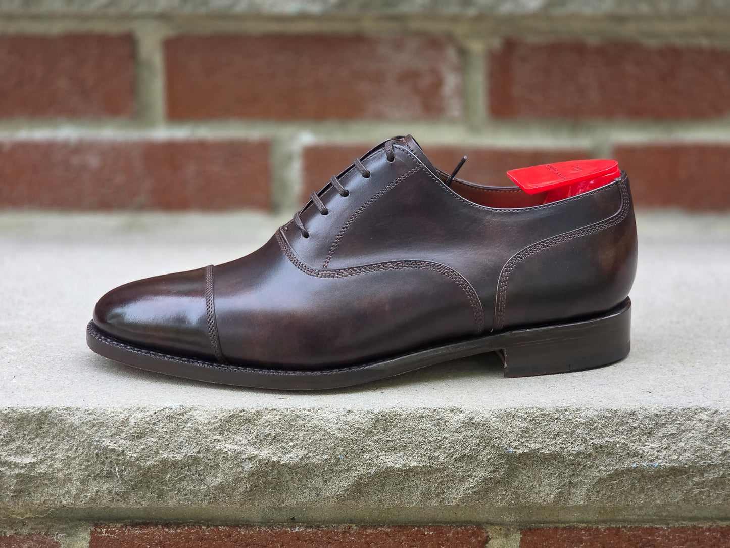 J.FitzPatrick - Cap Toe Oxford - Dark Brown Museum Calf - US 6.5