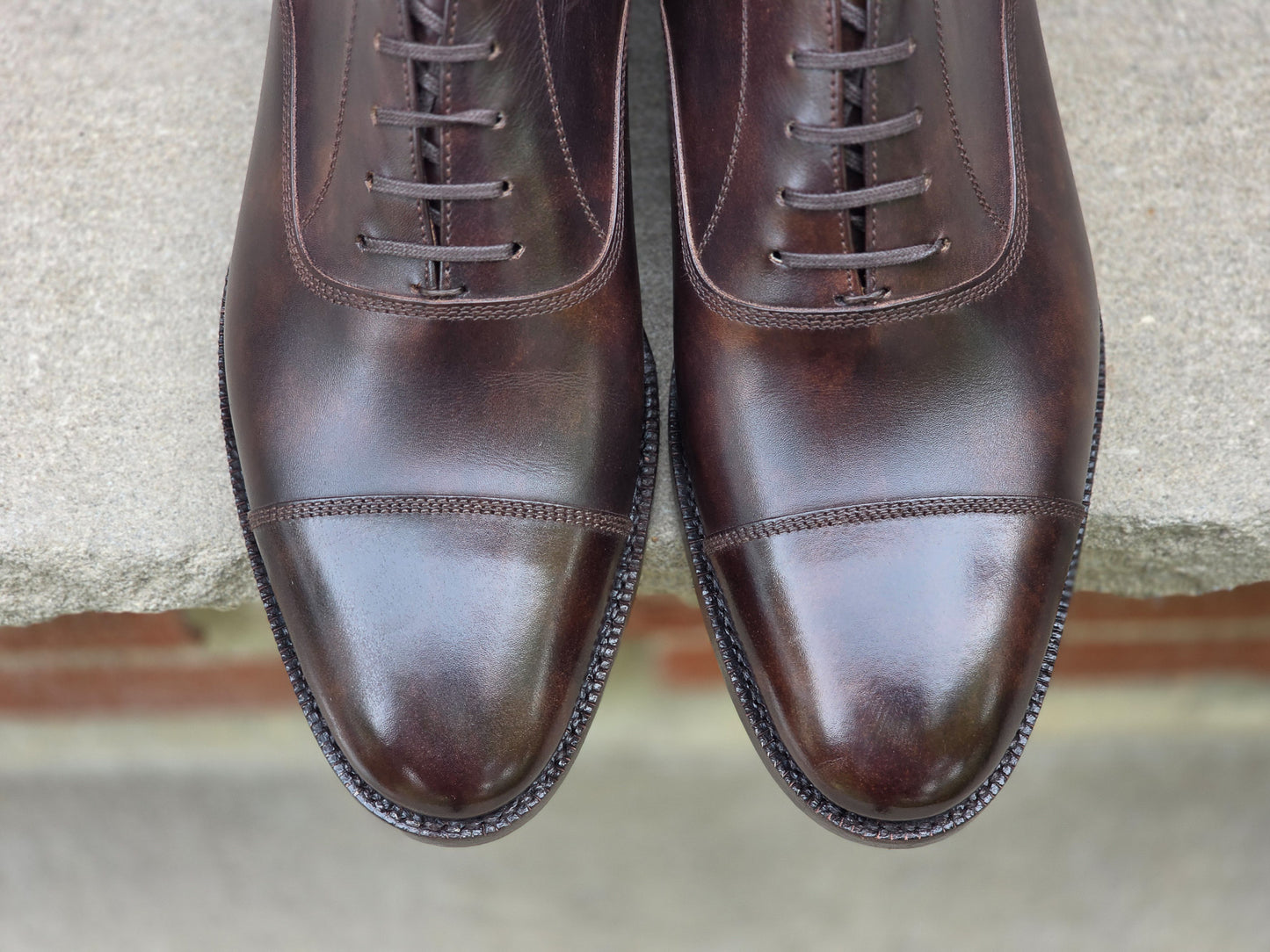J.FitzPatrick - Cap Toe Oxford - Dark Brown Museum Calf - US 6.5