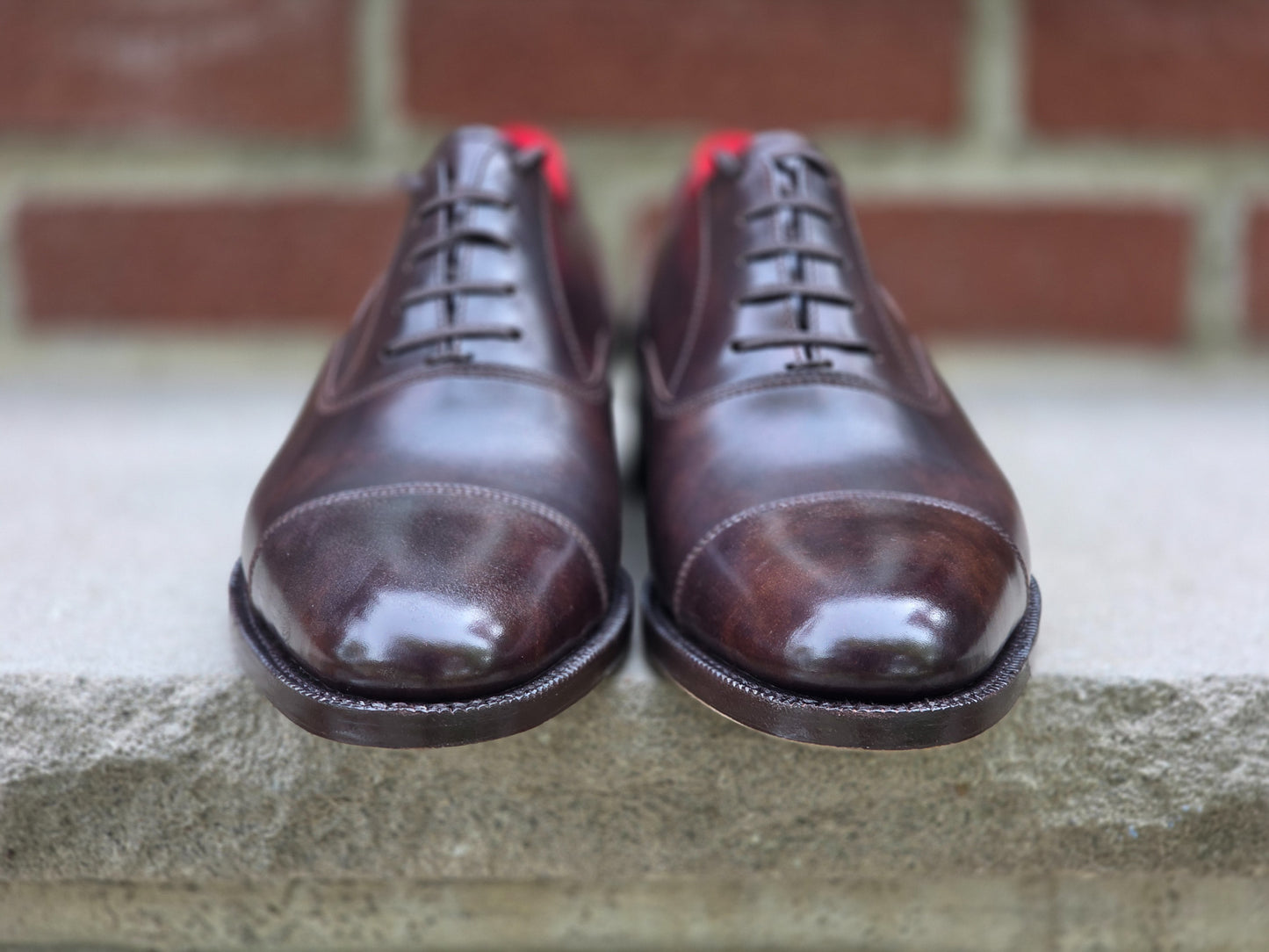 J.FitzPatrick - Cap Toe Oxford - Dark Brown Museum Calf - US 6.5