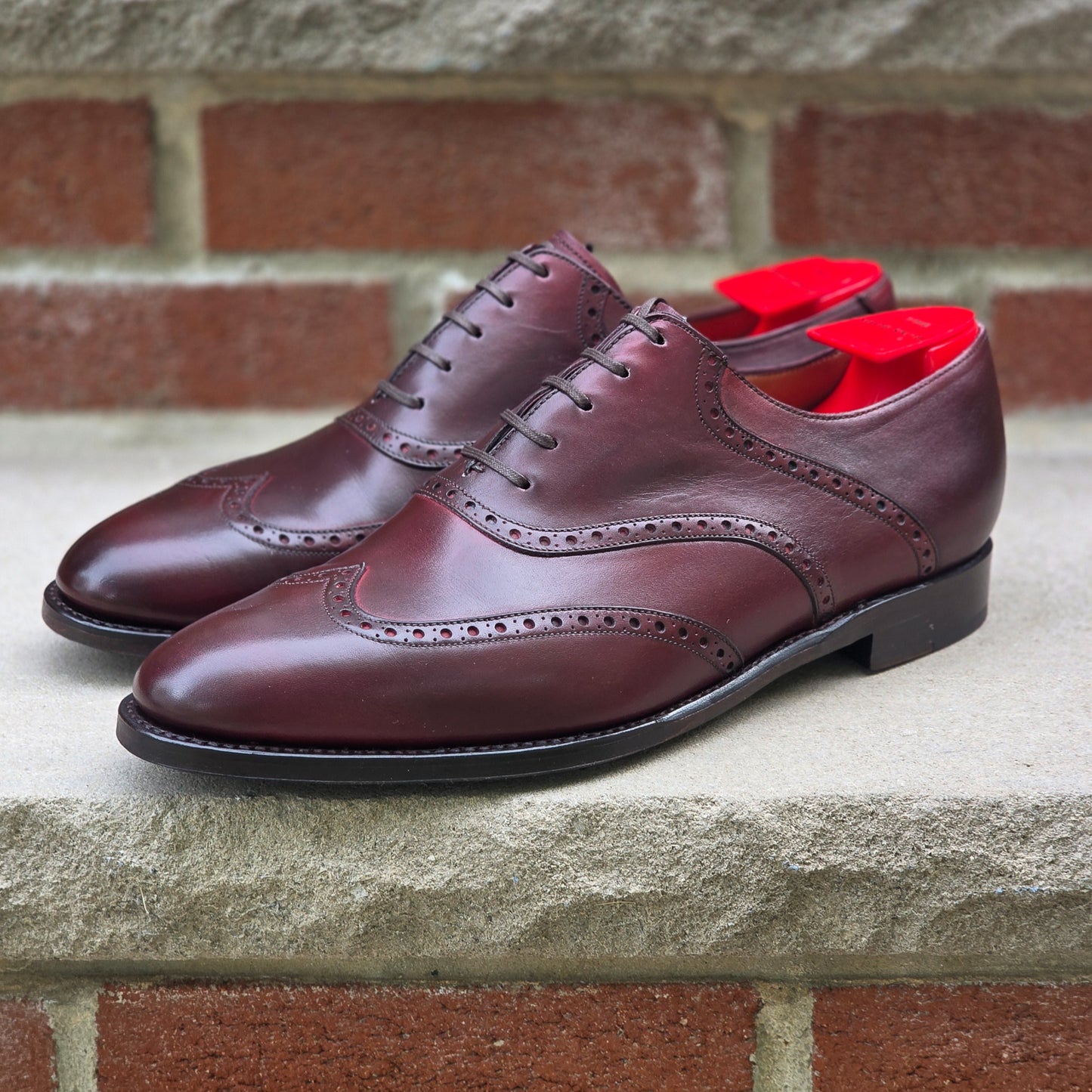 J.FitzPatrick - Wingtip Saddle Oxford - Burgundy Calf - US 9.5