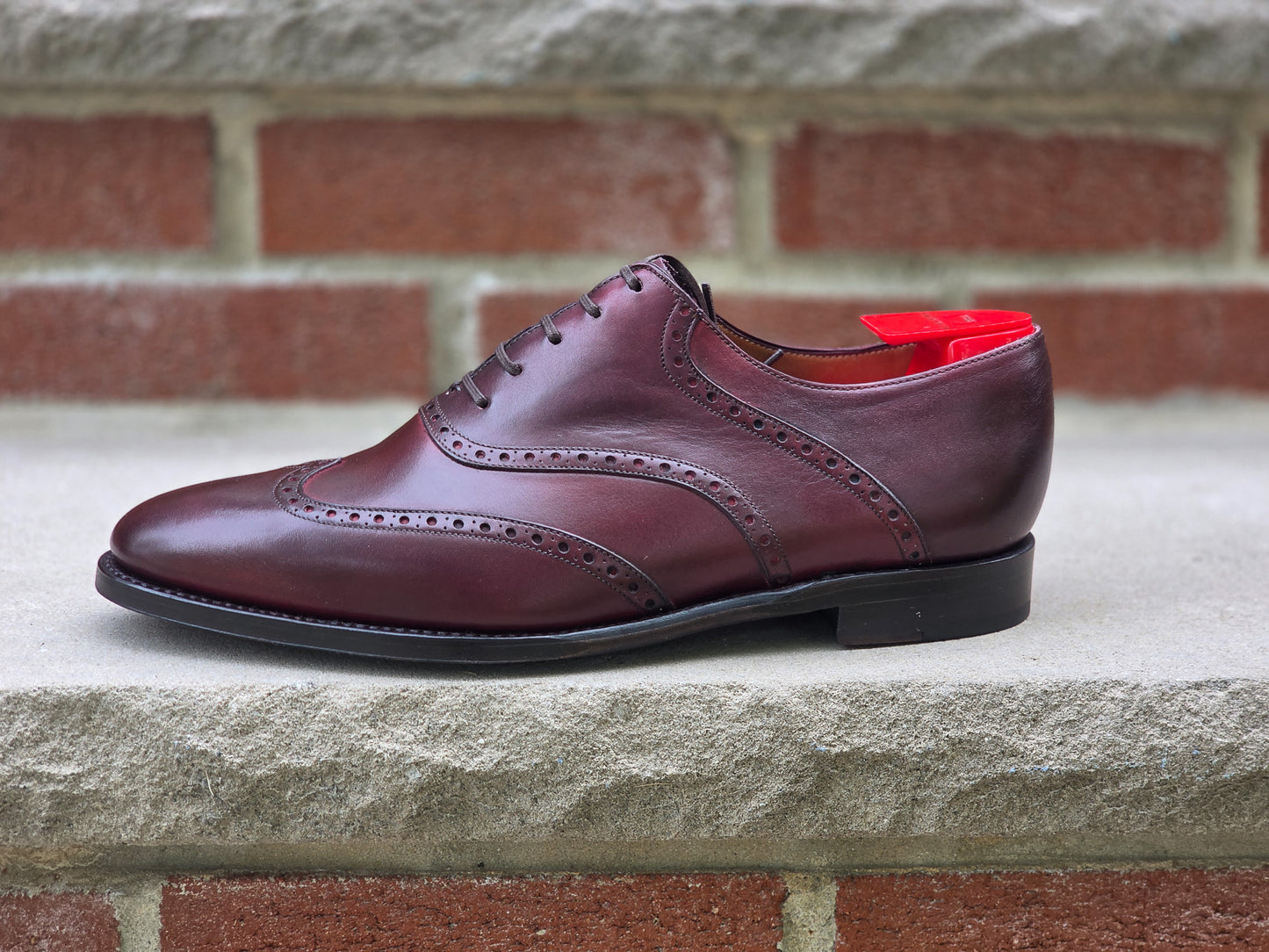 J.FitzPatrick - Wingtip Saddle Oxford - Burgundy Calf - US 9.5