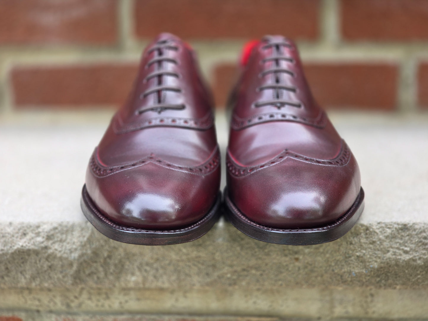 J.FitzPatrick - Wingtip Saddle Oxford - Burgundy Calf - US 9.5