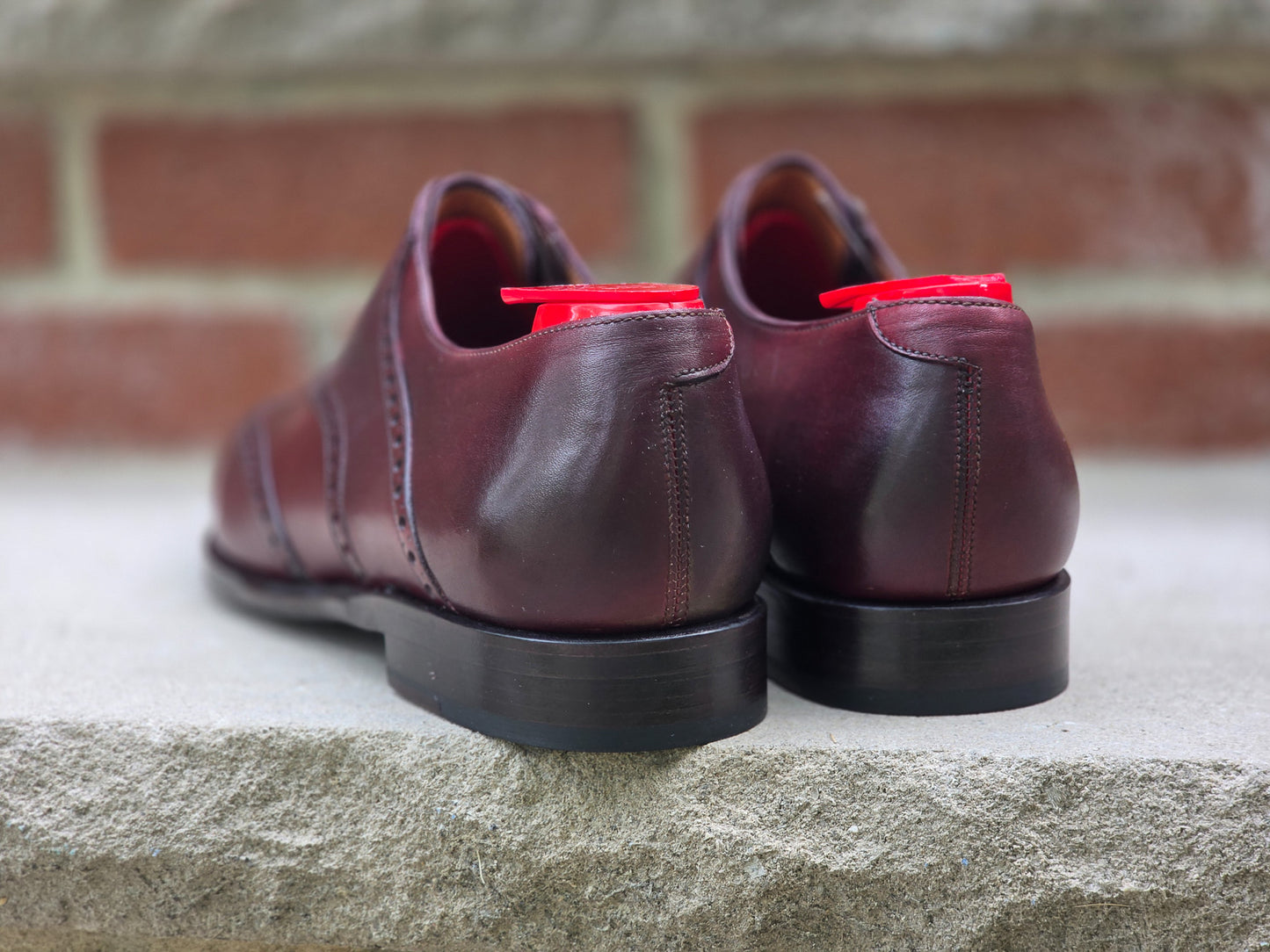 J.FitzPatrick - Wingtip Saddle Oxford - Burgundy Calf - US 9.5