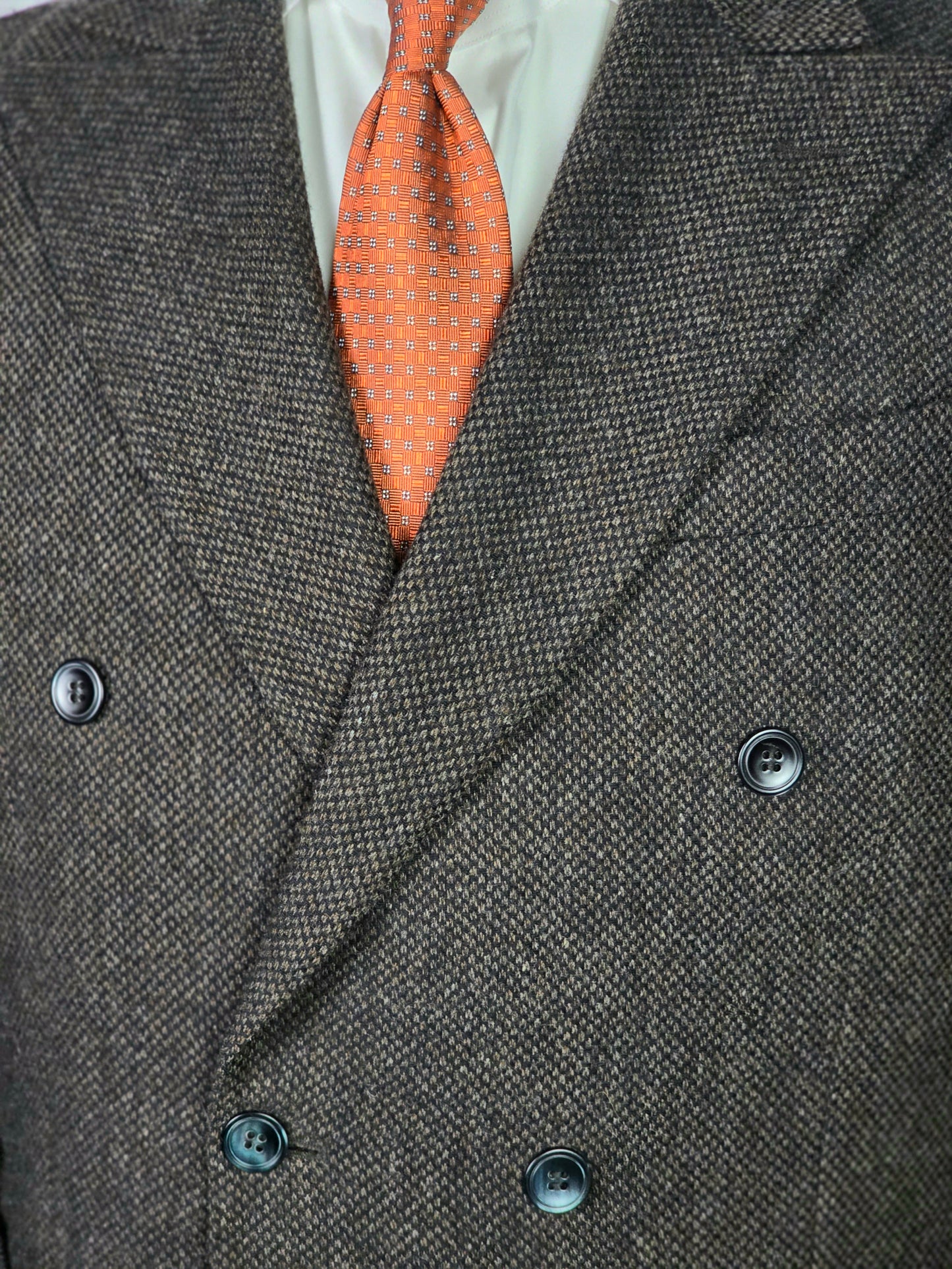 Oscar Jacobson - Double Breasted Sport Coat - Brown/Black Birdseye