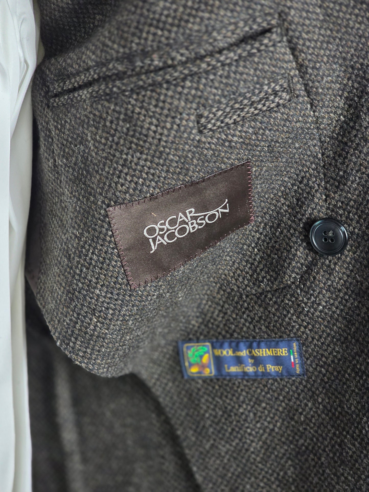 Oscar Jacobson - Double Breasted Sport Coat - Brown/Black Birdseye
