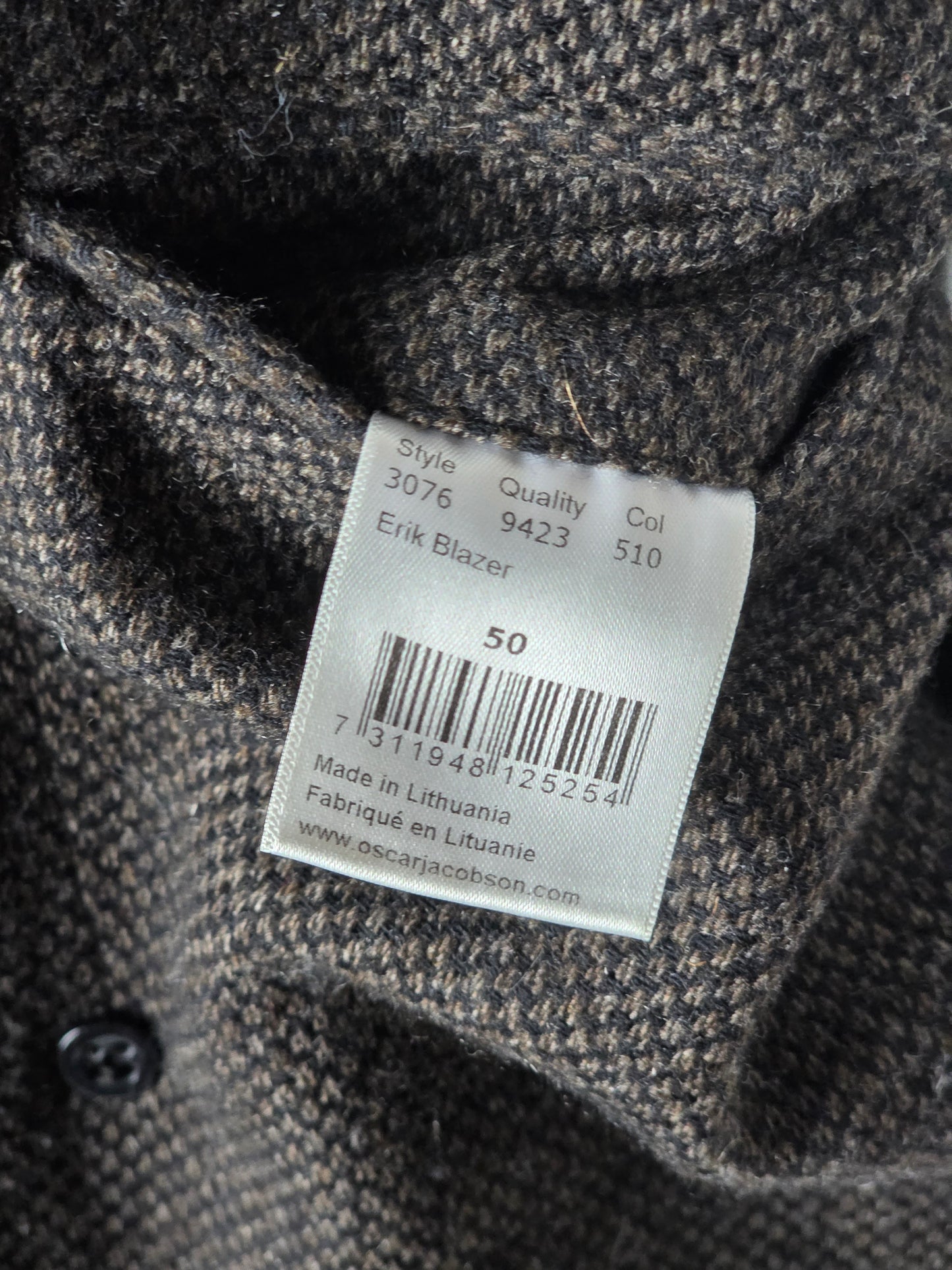 Oscar Jacobson - Double Breasted Sport Coat - Brown/Black Birdseye
