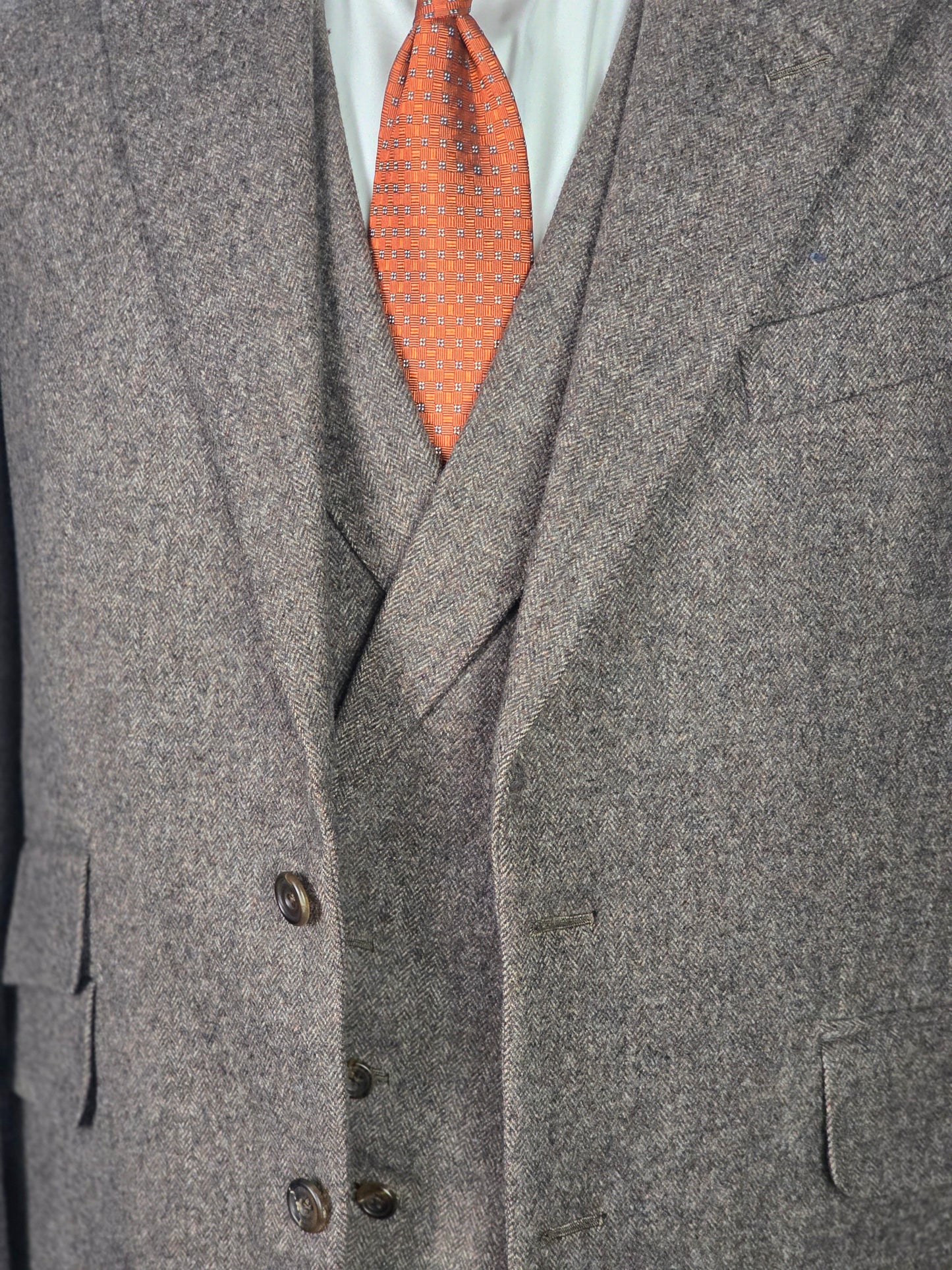 Bespoke - Three Piece Suit - Light Brown Wool