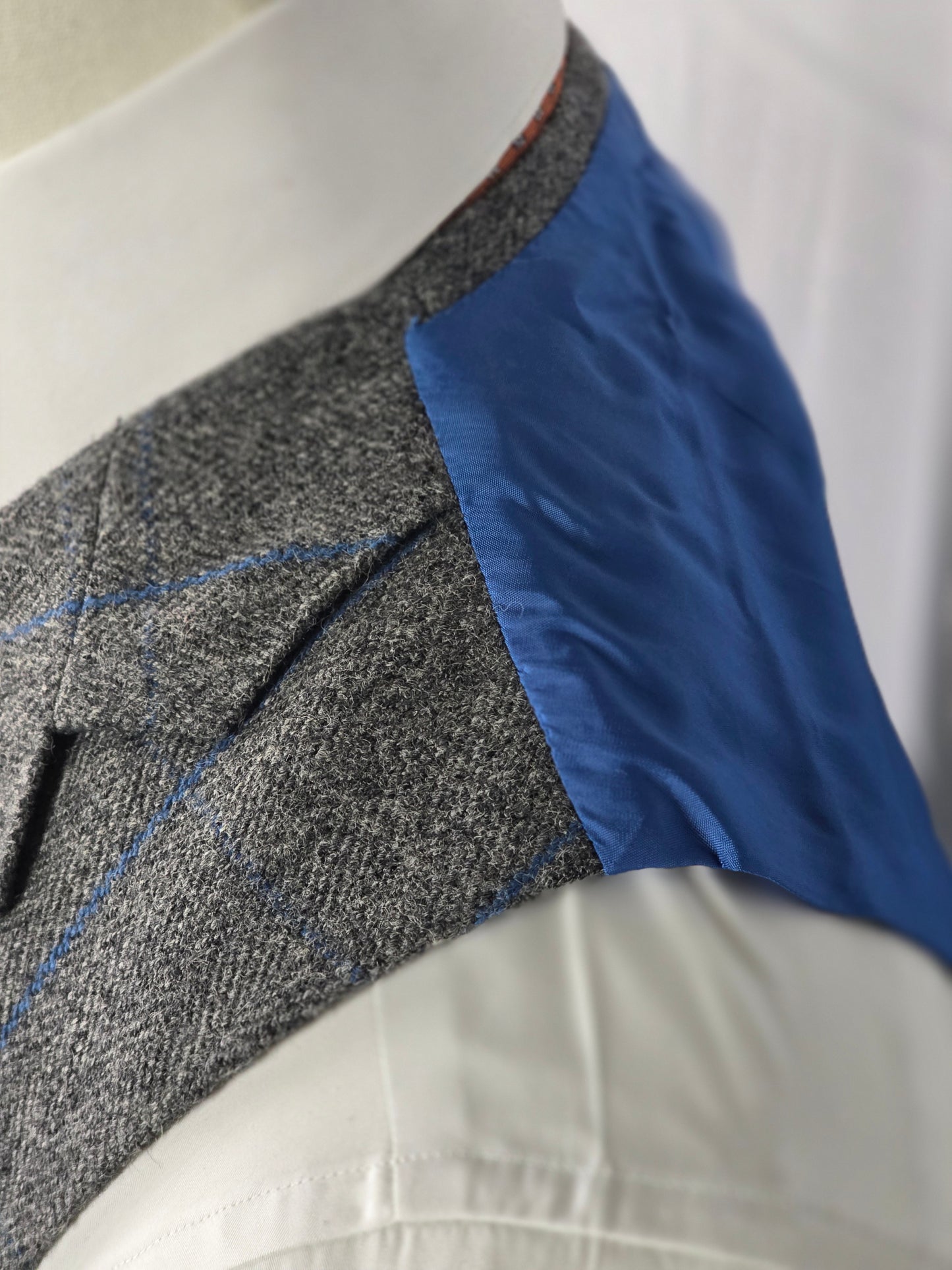 Bespoke - Double Breasted Waistcoat - Grey Windowpane