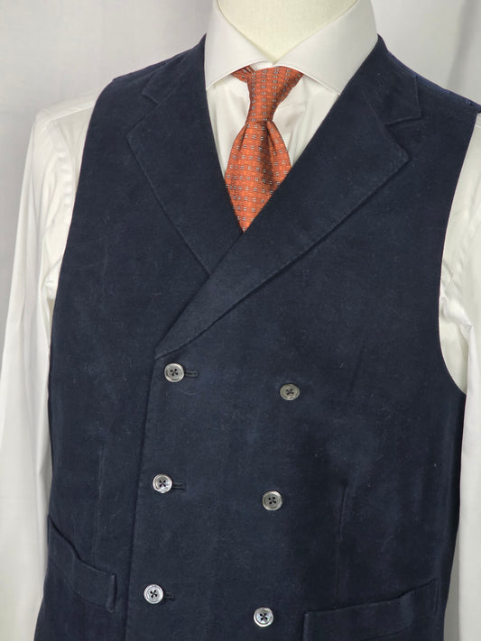 Bespoke - Double Breasted Waistcoat - Navy Moleskin