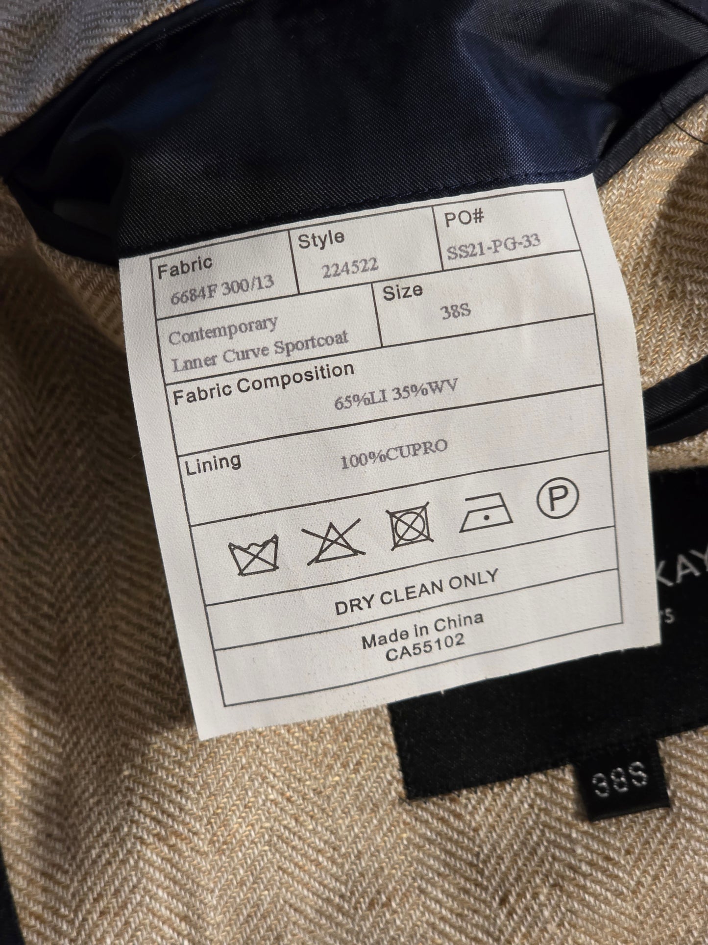 Spier & Mackay - Three Button Sport Coat - Beige Herringbone