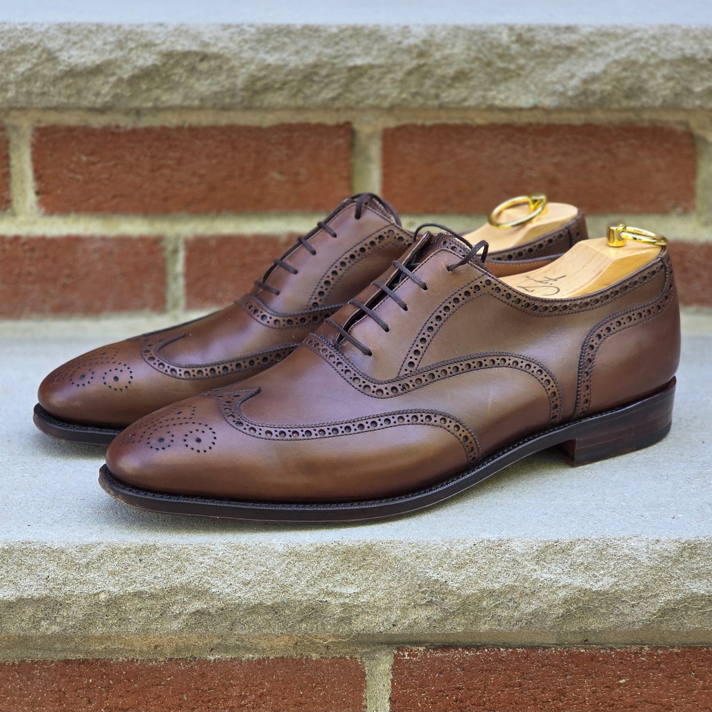J.FitzPatrick - Oxford en daim pleine fleur - Marron foncé