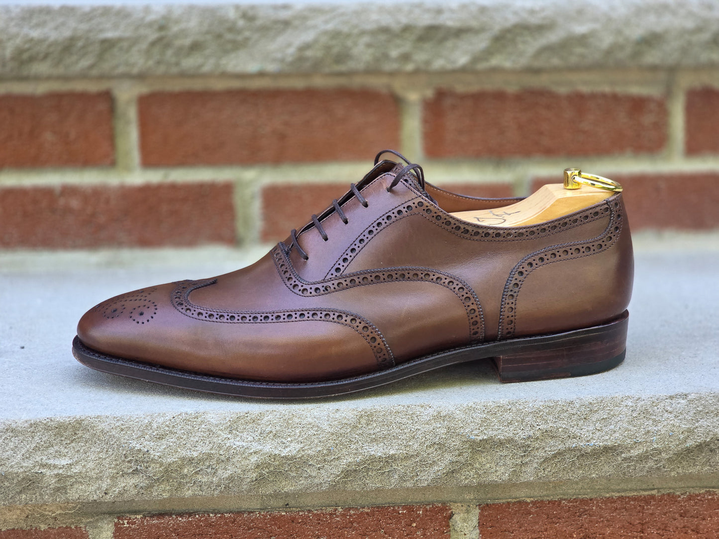 J.FitzPatrick - Oxford en daim pleine fleur - Marron foncé