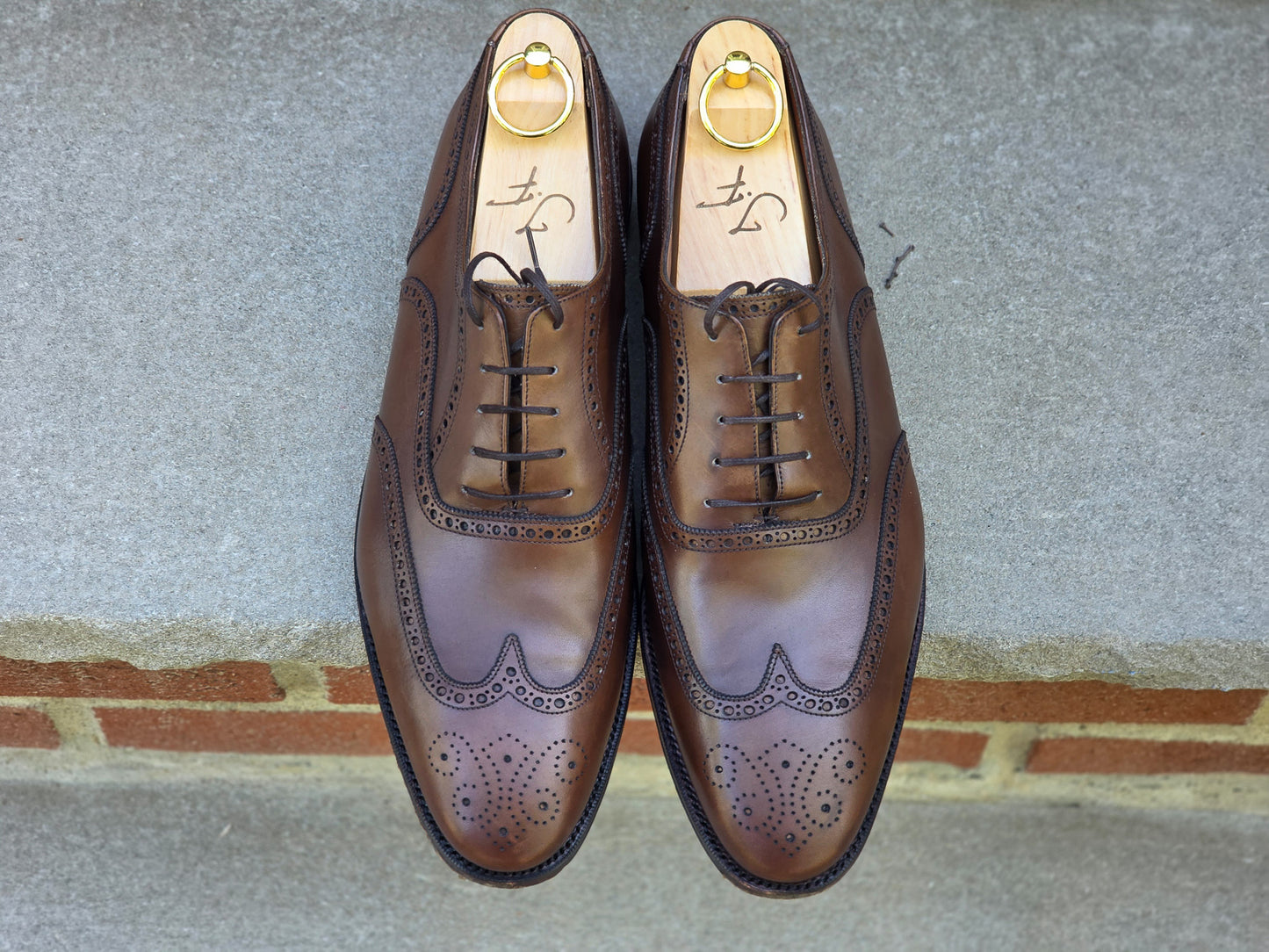 J.FitzPatrick - Oxford en daim pleine fleur - Marron foncé