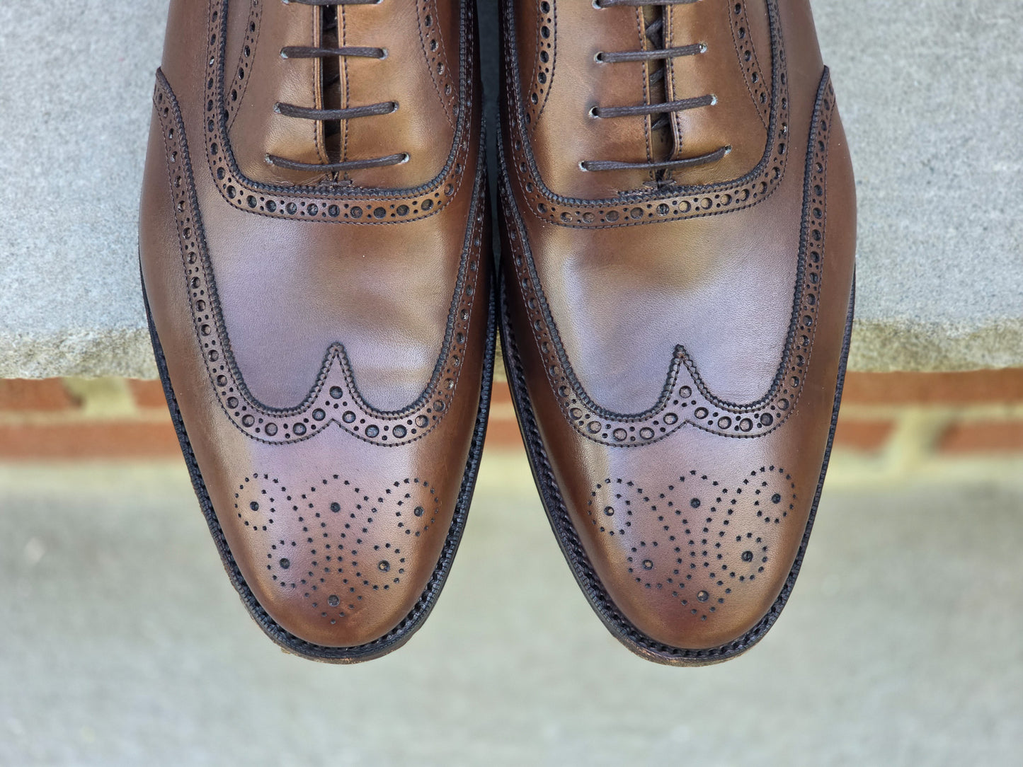 J.FitzPatrick - Oxford en daim pleine fleur - Marron foncé
