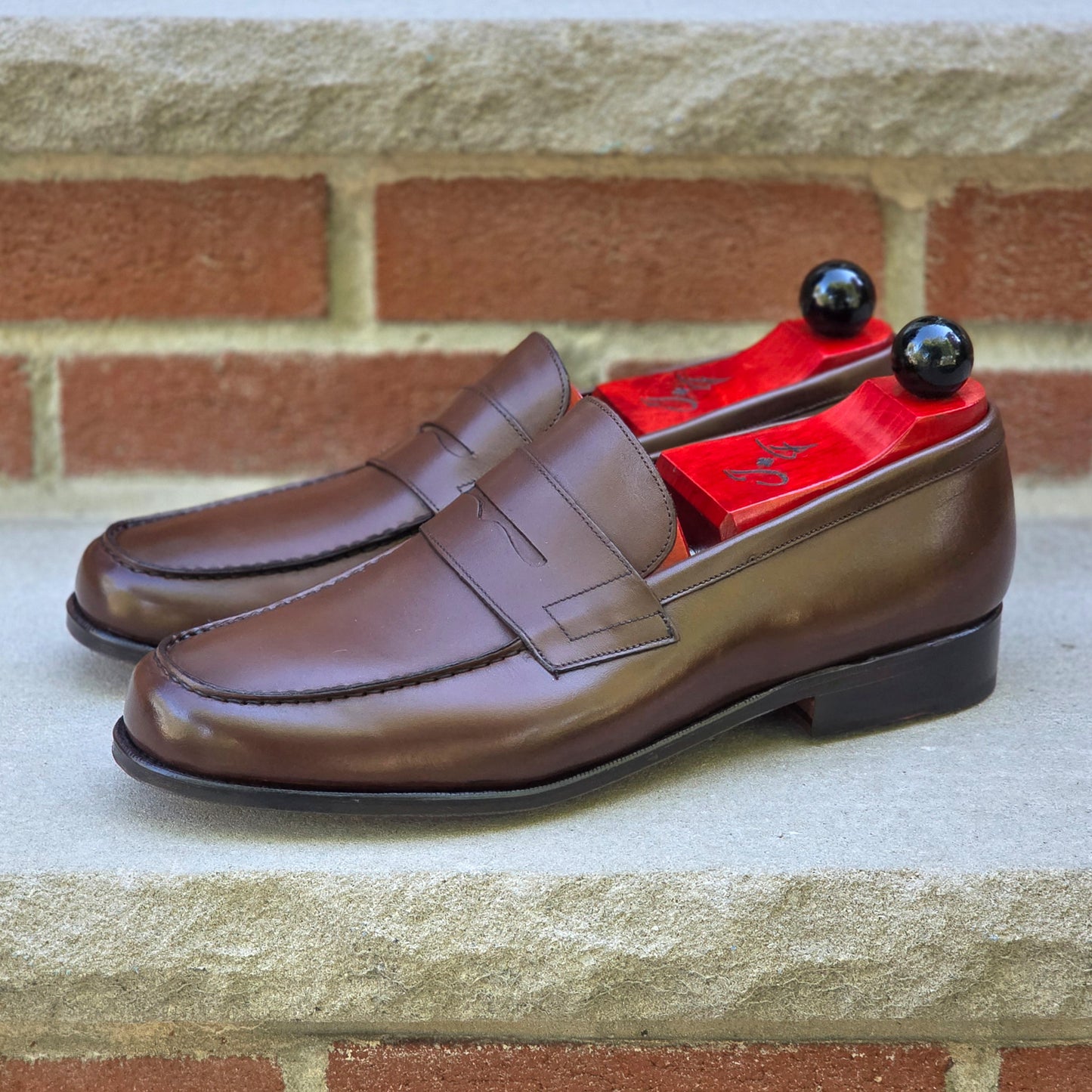 J.FitzPatrick - Oxford en daim pleine fleur - Marron foncé