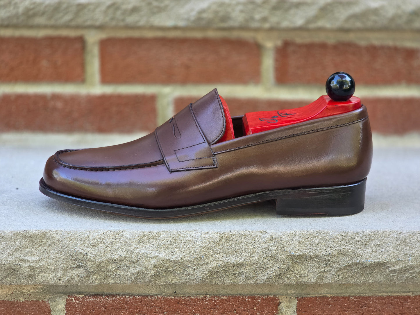 J.FitzPatrick - Oxford en daim pleine fleur - Marron foncé
