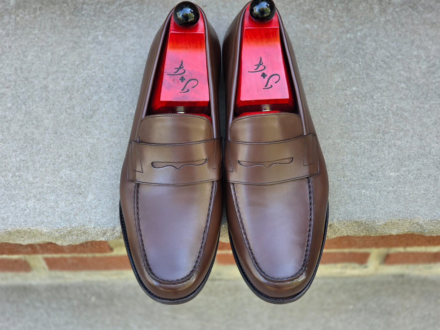 J.FitzPatrick - Oxford en daim pleine fleur - Marron foncé